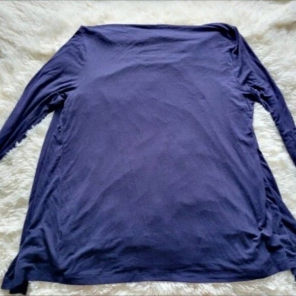 Croft & Barrow Navy Blue Sweater with Green Design Attached Blouse Women's Med - Picture 2 of 7